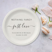 Niets Fancy Alleen Love Cream Wedding Papieren Bordje