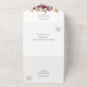 Niets Fancy | Bourgogne Bloemboog Fall Wedding All In One Uitnodiging (Buitenkant)