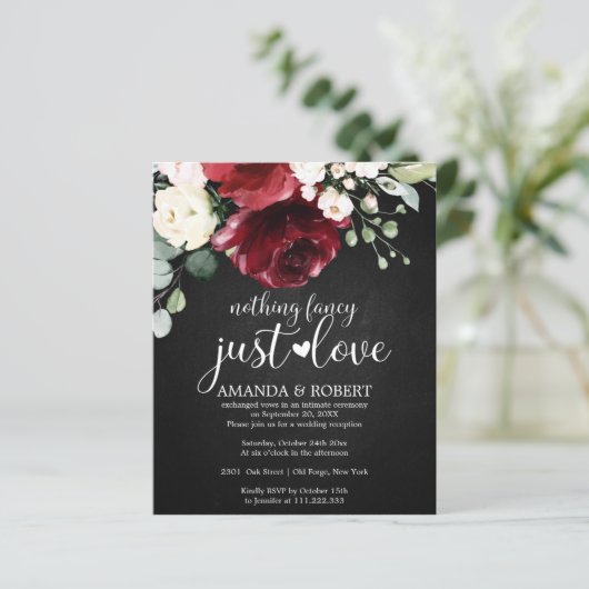 Niets Fancy Cheap Rustic Wedding Invitations (Staand voorkant)
