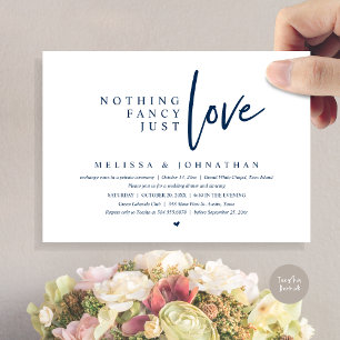 Niets Fancy, gewoon houden van bruiloft elopement Kaart
