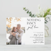 Niets Fancy Gewoon Liefde Afbeelding Casual bruilo Kaart (Staand voorkant)