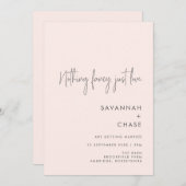 Niets Fancy gewoon Liefde Blush Pink Weddenschap Kaart (Voorkant / Achterkant)