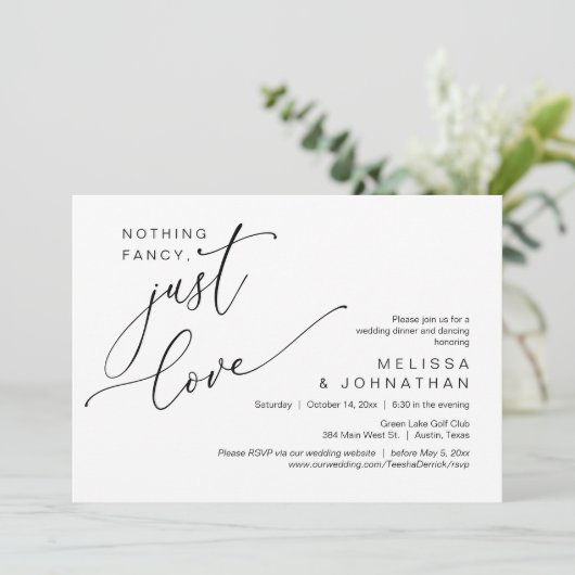 Niets Fancy, gewoon liefde, bruiloft Dancing Kaart (Staand voorkant)
