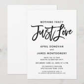 Niets Fancy Gewoon Liefde Brush Typografie Kaart (Voorkant / Achterkant)