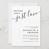 Niets Fancy gewoon Liefde Casual bruiloft Kaart (Voorkant)