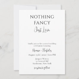 Niets Fancy, gewoon Liefde Casual bruiloft Kaart