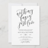 Niets fancy gewoon liefde casual bruiloft uitnodig kaart (Voorkant)