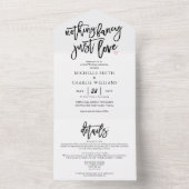 Niets fancy gewoon liefde casual huwelijksceremoni all in one uitnodiging (Binnen)