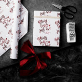 Niets Fancy gewoon liefde | Donkere Crimson rode b Cadeaupapier
