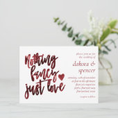 Niets Fancy gewoon liefde | Donkere Crimson rode b Kaart (Staand voorkant)