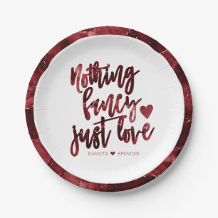 Niets Fancy gewoon liefde   Donkere Crimson rode b Papieren Bordje