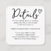 Niets Fancy Gewoon Liefde Eenvoudige QR Code Informatiekaartje (Voorkant)