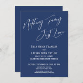Niets Fancy, gewoon Liefde Elegant Typografie Navy Kaart (Voorkant / Achterkant)
