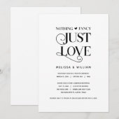 Niets Fancy, gewoon liefde, elegant zwart, opkomst Kaart (Voorkant / Achterkant)