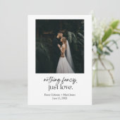 Niets Fancy, gewoon Liefde Elopement Aankondiging (Staand voorkant)