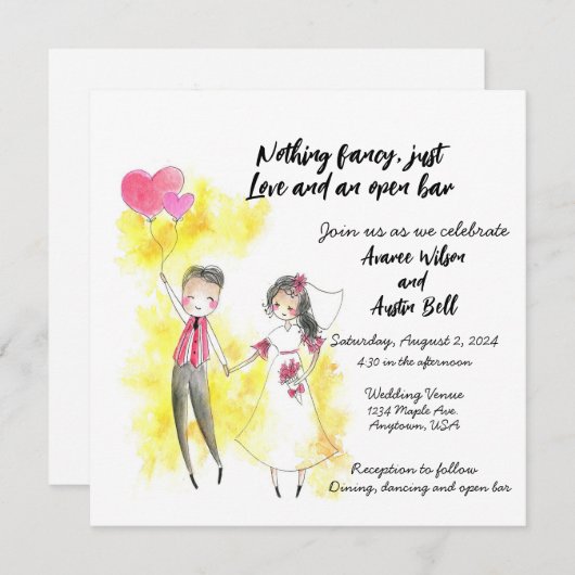 Niets fancy gewoon Liefde en een open bar (Voorkant / Achterkant)