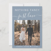 Niets Fancy Gewoon Liefde Foto Bruiloft Receptie Kaart (Voorkant)