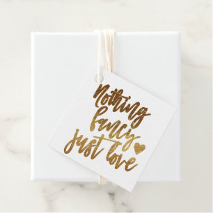 Niets Fancy gewoon liefde Gold Heart Micro Weddi Bedankjes Labels