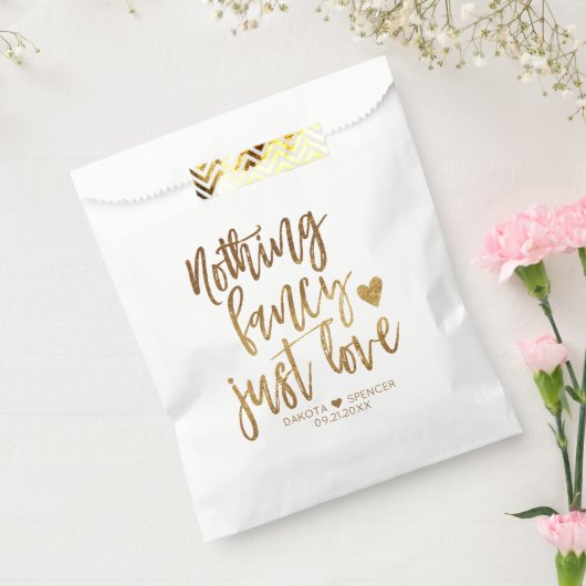 Niets Fancy gewoon liefde | Gold Heart Micro Weddi Bedankzakje (Gezegeld)