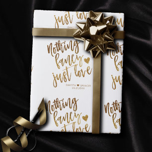 Niets Fancy gewoon liefde Gold Heart Micro Weddi Cadeaupapier