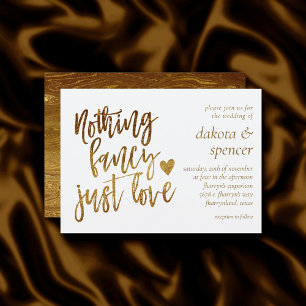 Niets Fancy gewoon liefde Gold Heart Micro Weddi Kaart