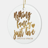 Niets Fancy gewoon liefde | Gold Heart Micro Weddi Keramisch Ornament (Links)