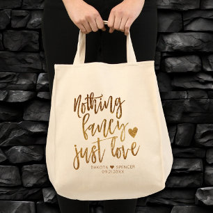 Niets Fancy gewoon liefde Gold Heart Micro Weddi Tote Bag
