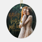 Niets Fancy gewoon liefde | Gouden hart bruiloft f Keramisch Ornament (Links)
