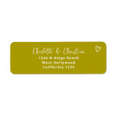 Niets Fancy Gewoon Liefde Groovy Groen Bruiloft Etiket (Voorkant)