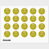 Niets Fancy Gewoon Liefde Groovy Groen Bruiloft Ronde Sticker (Vel)
