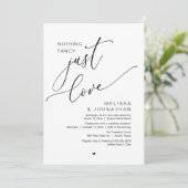 Niets Fancy, gewoon liefde, huwelijksreceptie Kaart (Staand voorkant)