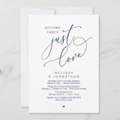 Niets Fancy, gewoon liefde, huwelijksreceptie Kaart (Voorkant)