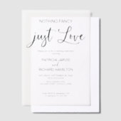 Niets Fancy gewoon liefde intieme bruiloft Vellum Uitnodigingen (Offset)