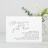 Niets fancy, gewoon liefde, 'm elopement kaart (Staand voorkant)