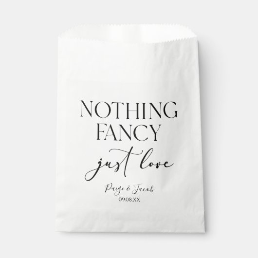 Niets Fancy gewoon liefde minimalistische Casual b Bedankzakje (Voorkant)