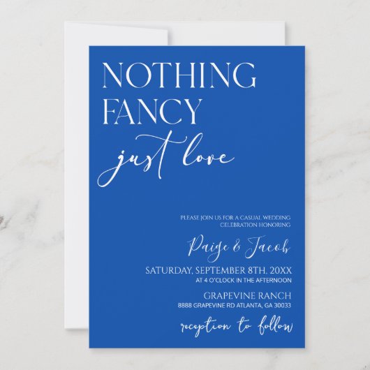 Niets Fancy gewoon liefde minimalistische Casual b Kaart (Voorkant)