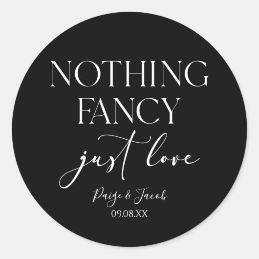 Niets Fancy gewoon liefde minimalistische Casual b Ronde Sticker (Voorkant)