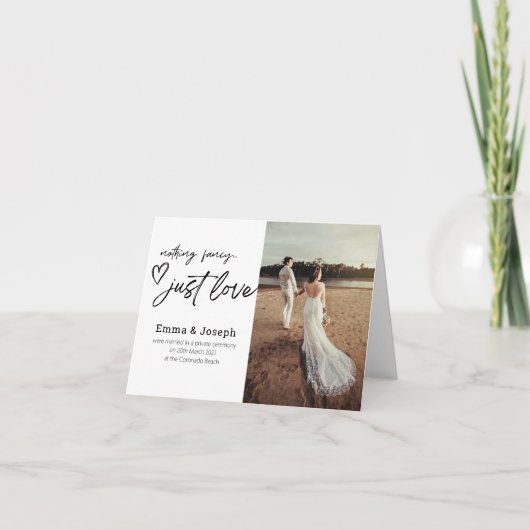 "Niets fancy gewoon liefde", Modern Minimalist Fot Kaart (Voorkant)