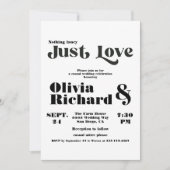 Niets Fancy gewoon Liefde Moderne Typografie Wedde Kaart (Voorkant)