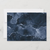 Niets Fancy gewoon liefde | Moody Navy Blue Bruilo Kaart (Achterkant)