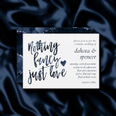Niets Fancy gewoon liefde | Moody Navy Blue Bruilo Kaart