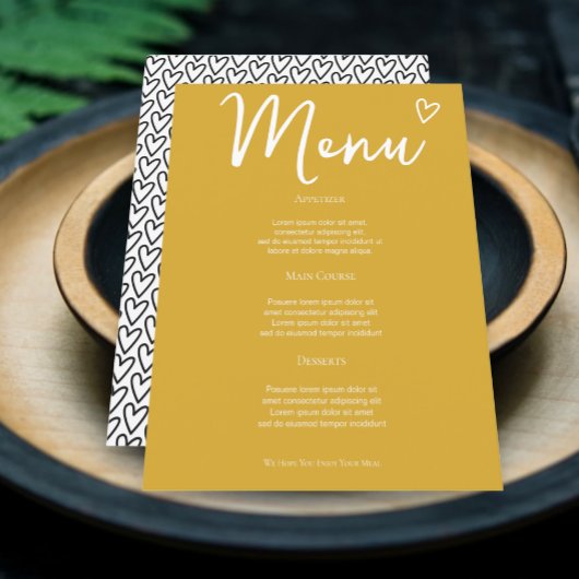 Niets Fancy Gewoon Liefde Retro Bruiloft Menu