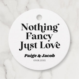 Niets Fancy Gewoon Liefde Retro Casual Bruiloft Bedankjes Labels