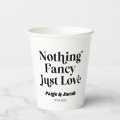 Niets Fancy Gewoon Liefde Retro Casual Bruiloft Papieren Bekers (Achterkant)