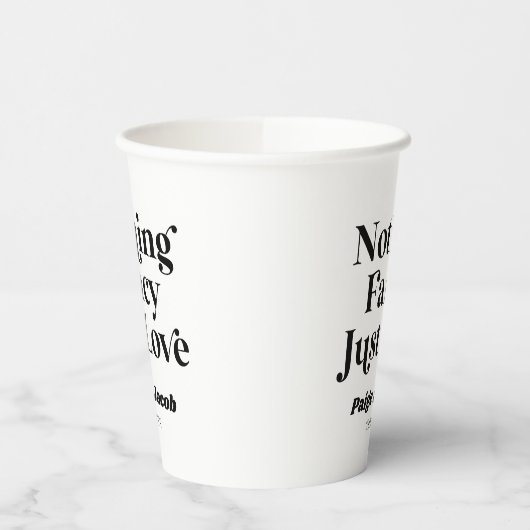 Niets Fancy Gewoon Liefde Retro Casual Bruiloft Papieren Bekers (Links)