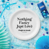 Niets Fancy Gewoon Liefde Retro Casual Bruiloft Papieren Bordje (Feest)