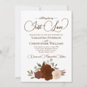 Niets Fancy gewoon Liefde Rust Oranje Floral Weddi Kaart (Voorkant)
