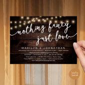 Niets Fancy, gewoon liefde, rustiek huwelijksdiner Kaart