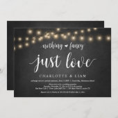 Niets Fancy, gewoon Liefde, String Light, Elopemen Kaart (Voorkant / Achterkant)