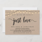 Niets Fancy, gewoon Liefde, String Lights Elopemen Kaart (Voorkant)